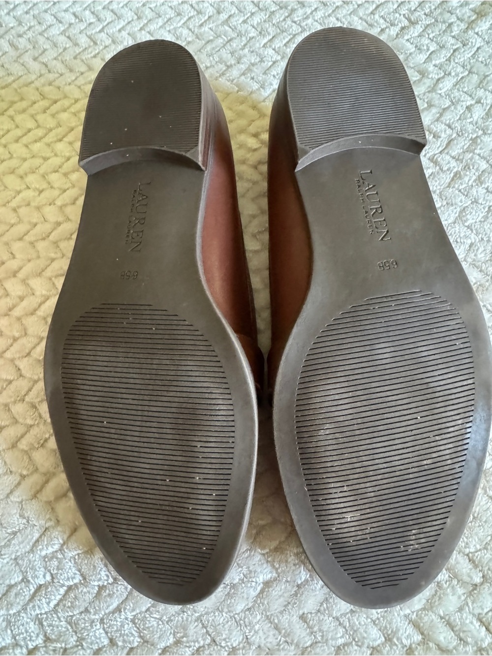 Lauren Ralph Lauren Brown Leather Buckle Loafers - Women's Size 6.5 - Picture 9 of 10